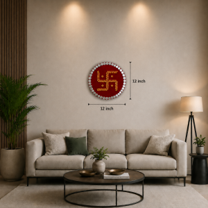 Mdf Round Swastik Wall Hanging